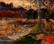 Paul Gauguin Tahitians on the Riverbank France oil painting artist